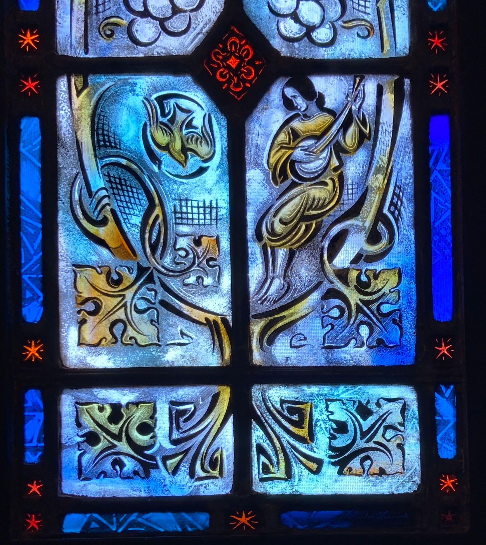 Stained glass detail at St. Peter’s Episcopal Cathedral